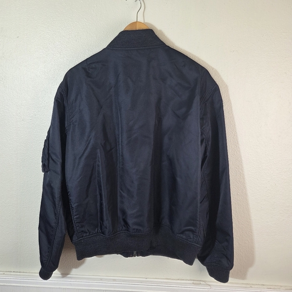 Men's Navy Blue Polo Ralph Lauren Pilot Bomber Patch Jacket Size Large - Picture 3 of 16